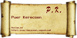 Puer Kerecsen névjegykártya